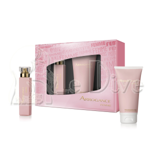 ARROGANCE FEMME SET PROFUMO DONNA EDT EAU DE TOILETTE NATURAL SPRAY 30 ML  LATTE PROFUMATO CORPO 100ML - Arrogance- Le Dive Beauty