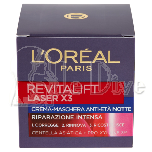 L'ORE'AL REVITALIFT LASER X3 CREMA VISO MASCHERA ANTIETA ANTIRUGHE NOTTE 50 ML