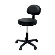 SGABELLO ESTETISTA CON SCHIENALE NERO HANDY