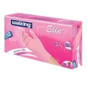 GUANTI NITRILE ROSA ELLE WALKING 100PZ TAGLIA S